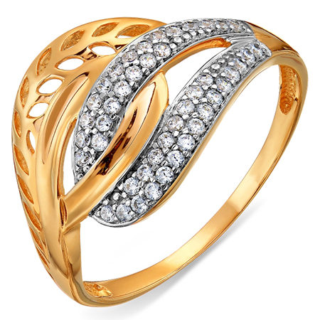 Кольцо, золото, фианит, Т147017448